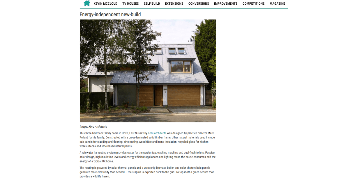 Grand Designs magazine, Koru Architects, Eco Architect, Sustainable Building, Lloyd Close